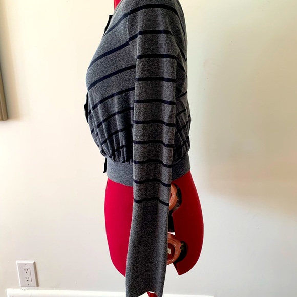 STRIPED SNAP FRONT CARDIGAN - Picture 6 of 9